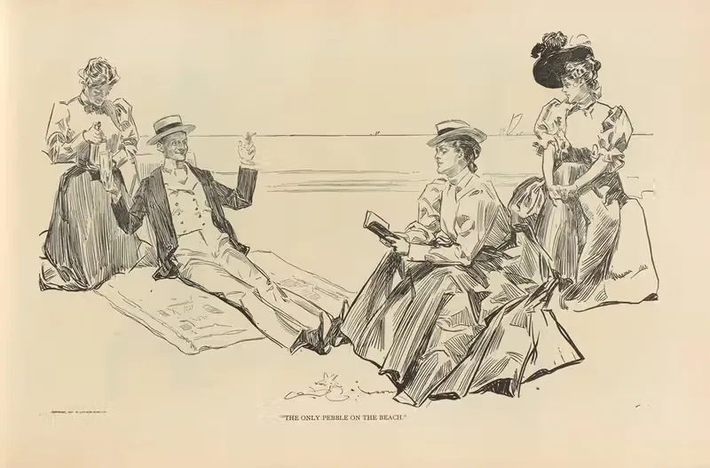 Единственный камешек на пляже by Чарльз Дана Гибсон, 1893-1900 — digital art print download