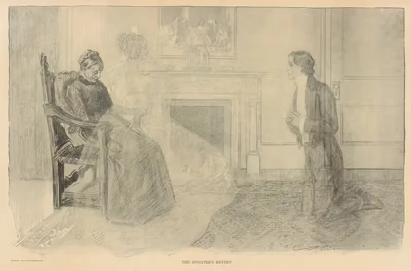 Грезы незамужней женщины by Чарльз Дана Гибсон, 1893-1900 — digital art print download
