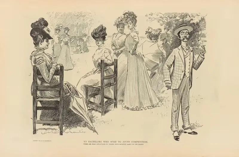 To bachelors who wish to avoid competition — Charles Dana Gibson