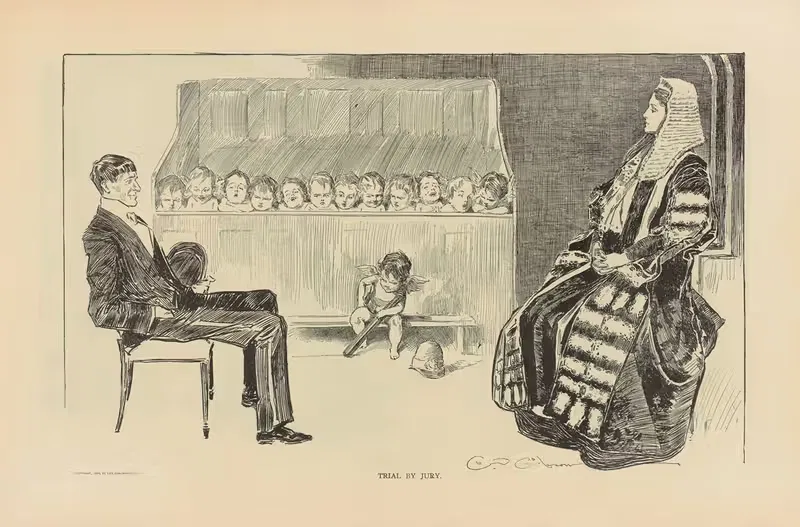 Судебное разбирательство с участием присяжных by Чарльз Дана Гибсон, 1893-1900 — digital art print download