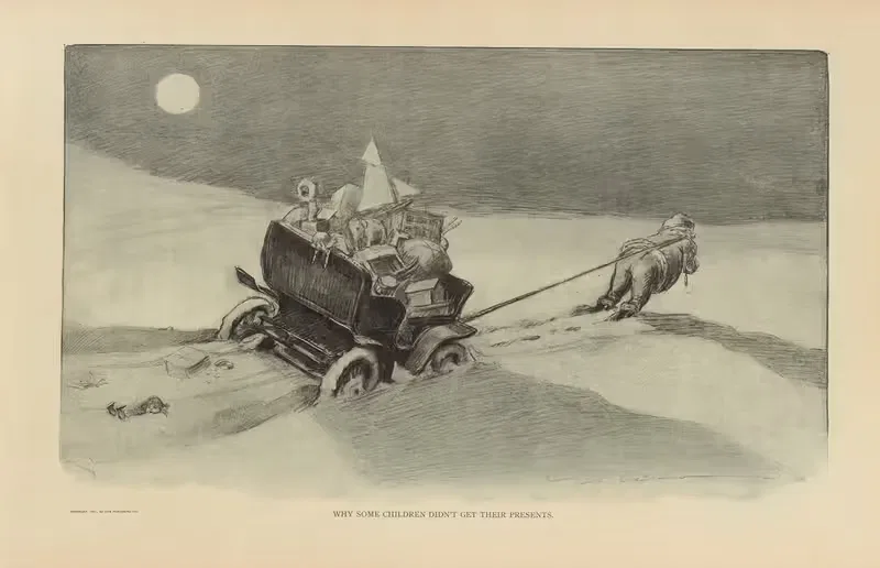 Почему некоторые дети не получили свои подарки by Чарльз Дана Гибсон, 1900-1905 — digital art print download