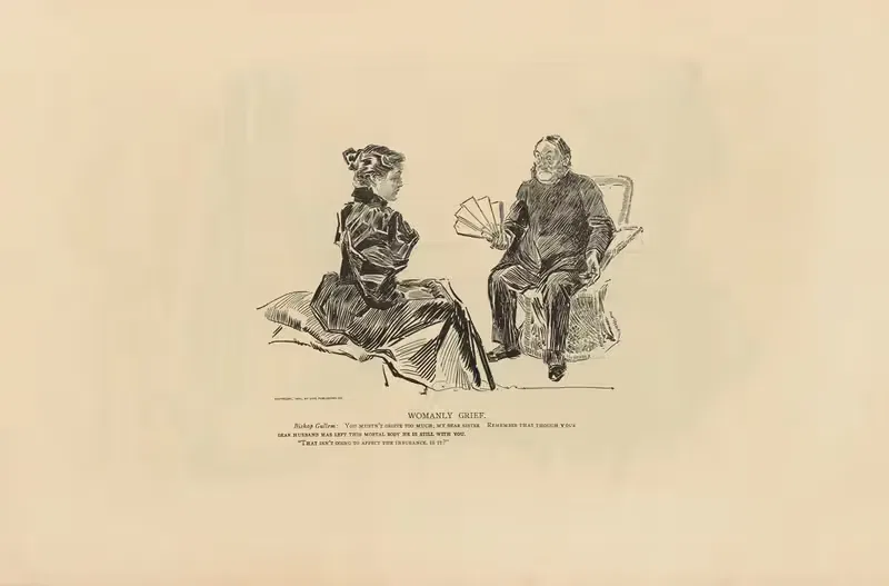 Женская печаль by Чарльз Дана Гибсон, 1893-1900 — digital art print download