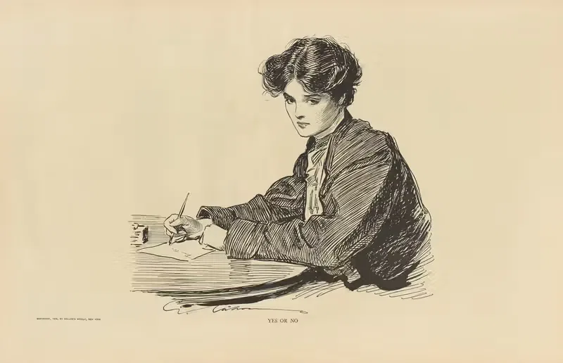 Да или нет by Чарльз Дана Гибсон, 1900-1905 — digital art print download