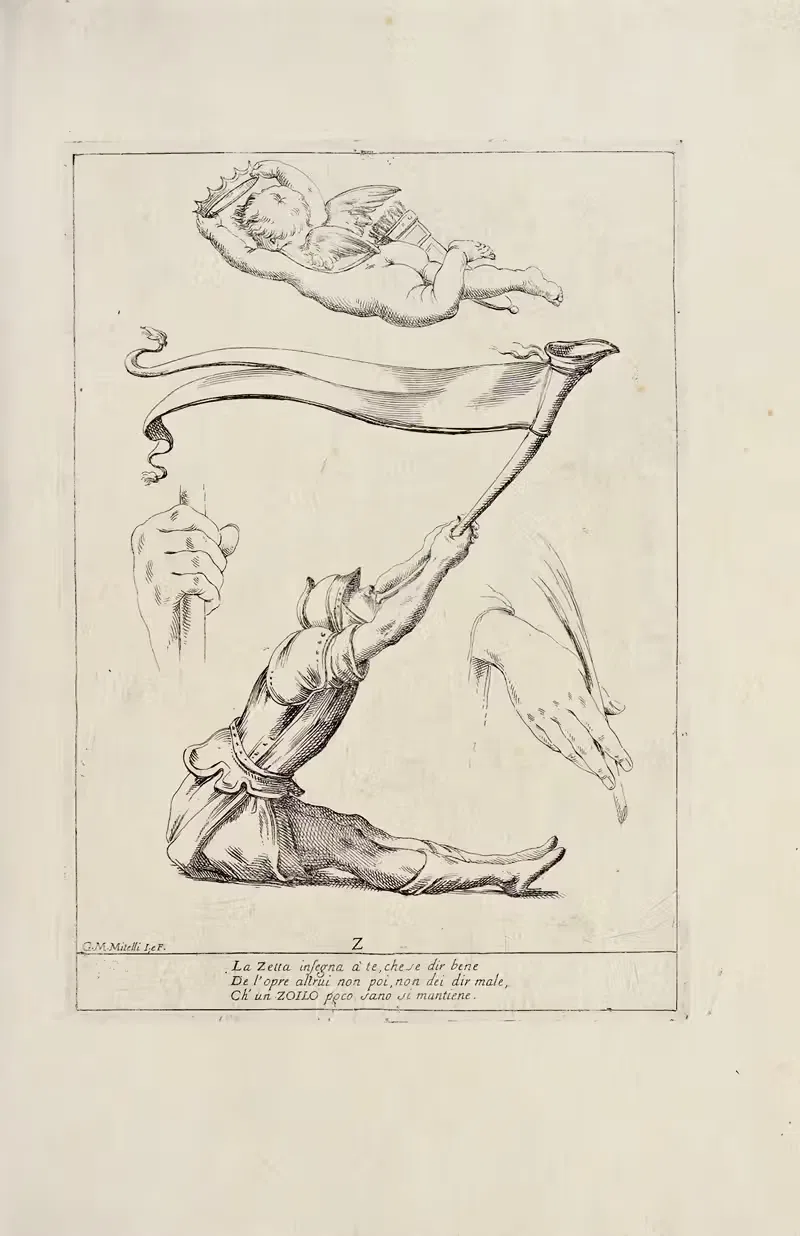 Alfabeto in sogno Pl.24 — Giuseppe Maria Mitelli