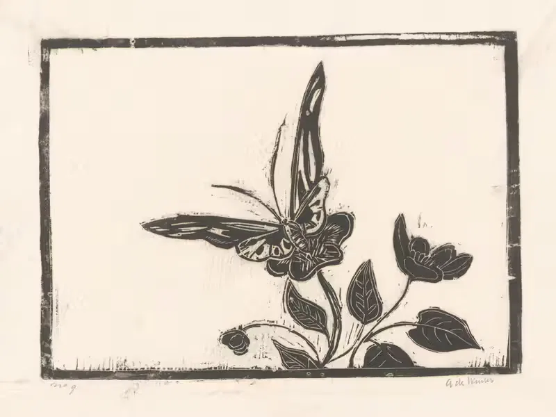 Бабочка на цветке by Янус де Винтер, 1892 - 1951 — digital art print download