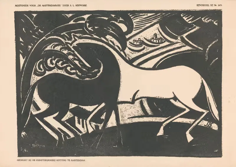 Twee paarden by Mommie Schwarz, 1924 — digital art print download