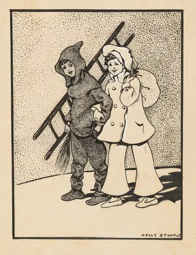 Han en Wim in verkleedkleren by Nelly Spoor, 1917 — digital art print download