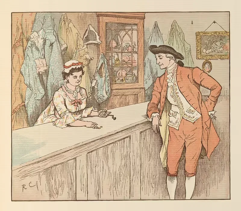 Mrs Mary Blaize Pl.3 by Randolph Caldecott, 1887 — digital art print download
