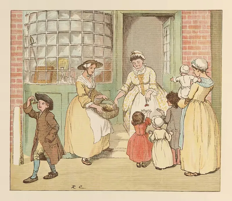 Mrs Mary Blaize Pl.4 by Randolph Caldecott, 1887 — digital art print download