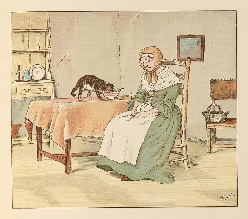 Mrs Mary Blaize Pl.7 by Randolph Caldecott, 1887 — digital art print download