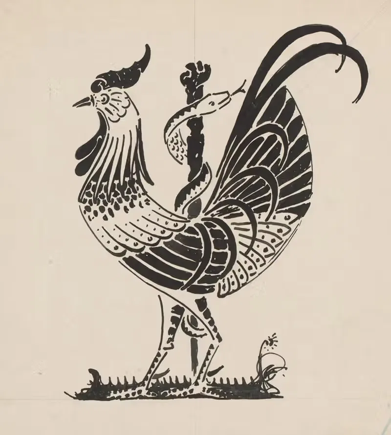 Петух с эскулаптом by Рейньер Виллем Петрус де Врис, 1884 - 1952 — digital art print download