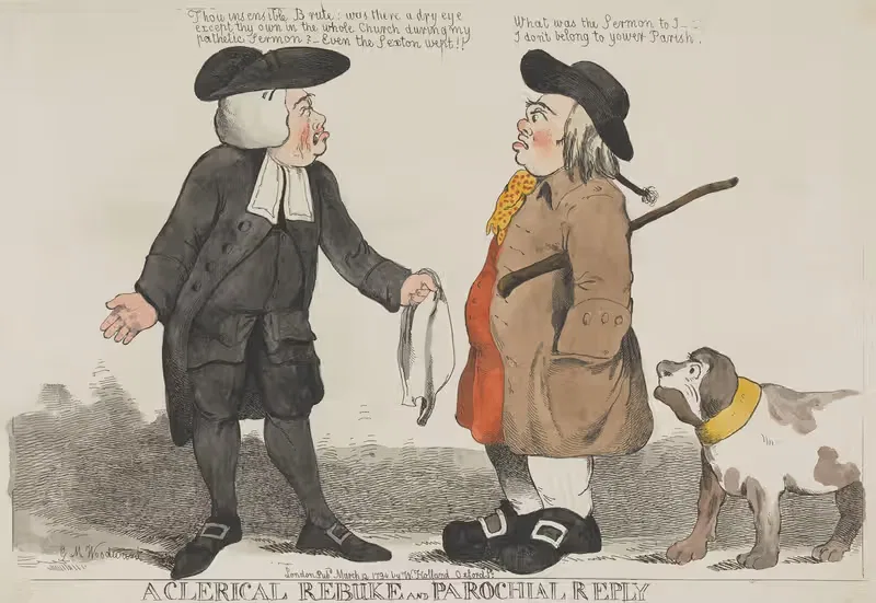 A Clerical Rebuke & Parochial Reply by George Moutard Woodward, 1794 — digital art print download