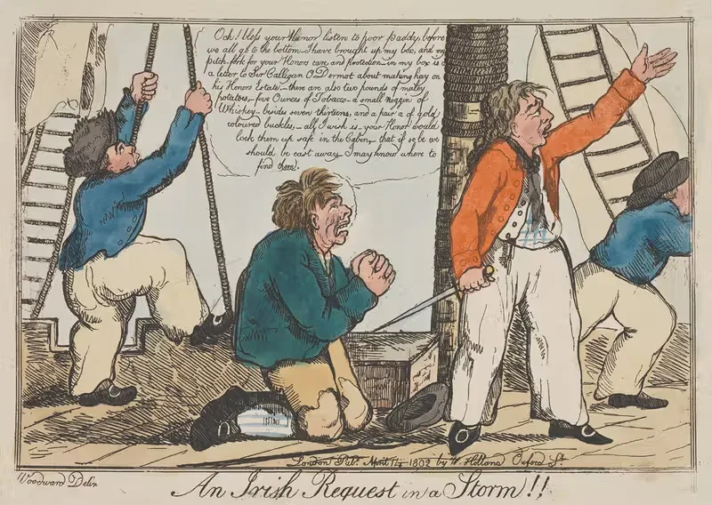 An Irish Request in a Storm by George Moutard Woodward, 1802 — digital art print download