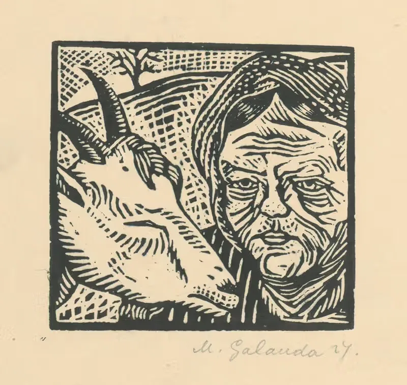 Старина с козой by Микулаш Галанда, 1924 — digital art print download