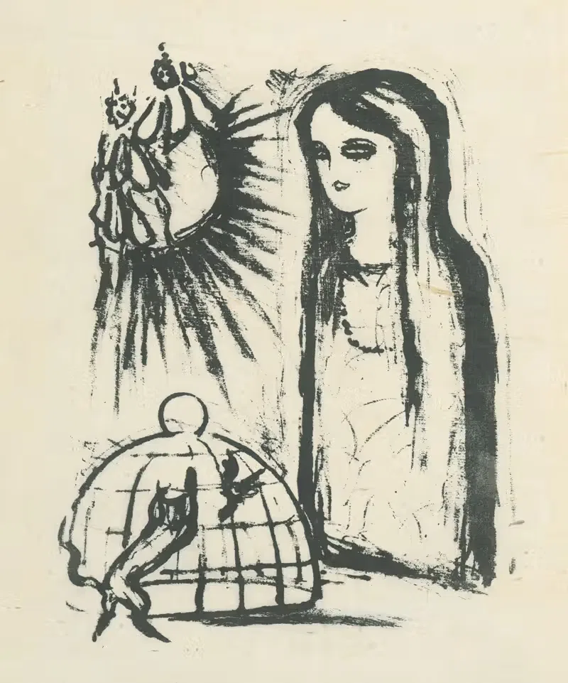 Žena a klietka by Mikuláš Galanda, 1925 — digital art print download