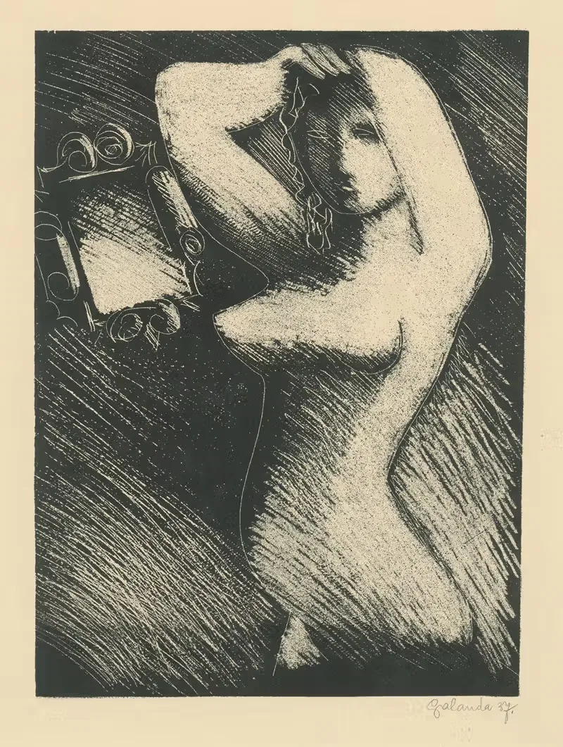 Женщина перед зеркалом by Микулаш Галанда, 1937 — digital art print download