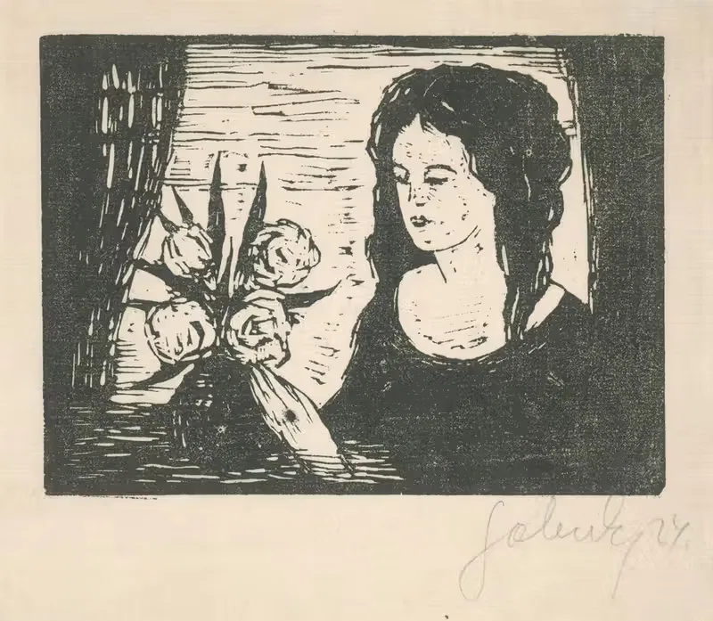 Женщина с букетом by Микулаш Галанда, 1924 — digital art print download