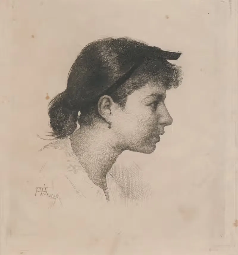 Hlava dievčaťa by Ákos Aranyossy, 1892 — digital art print download