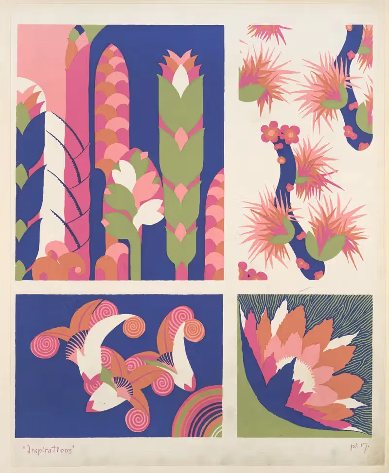 Четыре композиции растительных форм 4 by Андре Дюрансо, 1928 — digital art print download