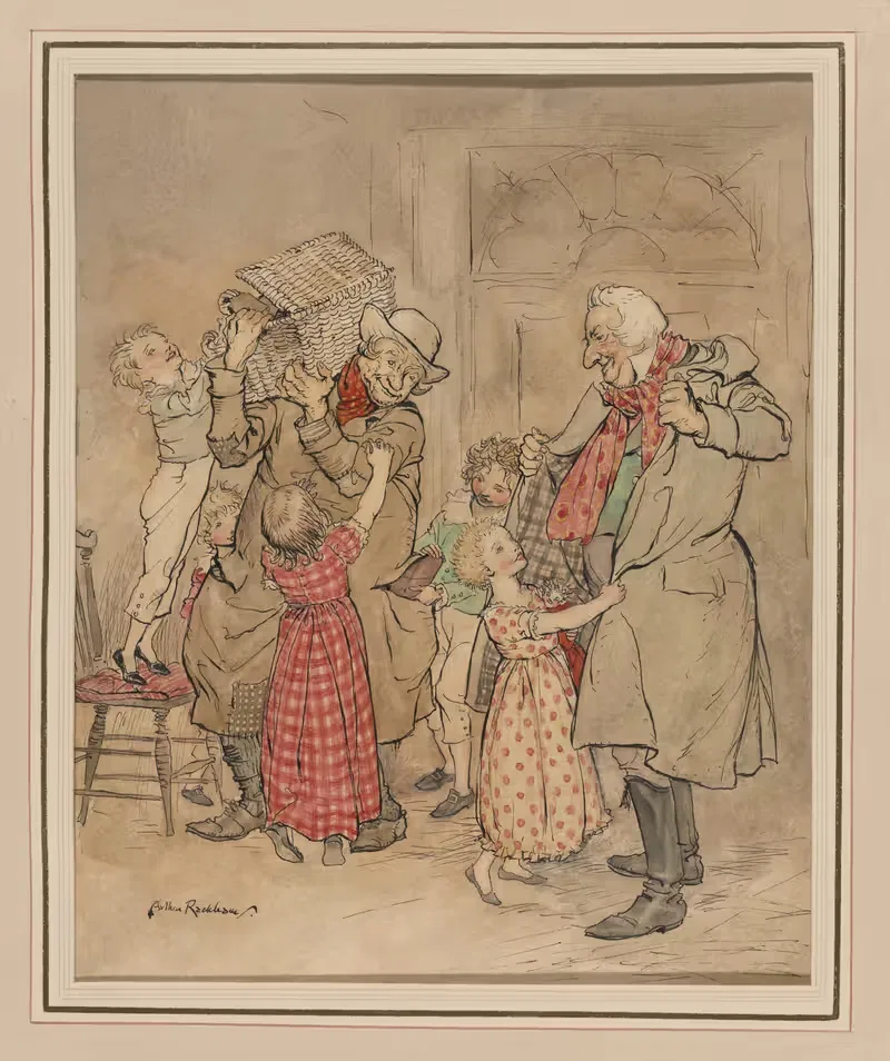 Dickens' Christmas carol. Scrooge dreams — Arthur Rackham