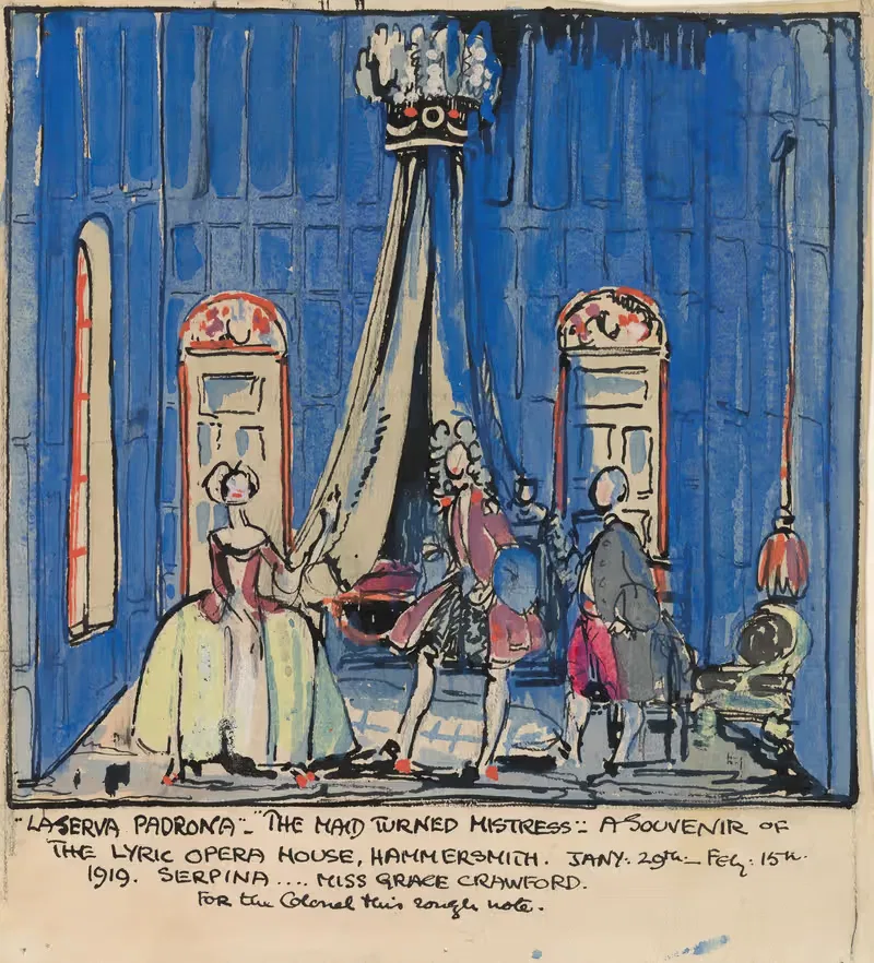 Декорации, 'Служанка-падрона' by Клод Ловат Фрейзер, 1919 — digital art print download