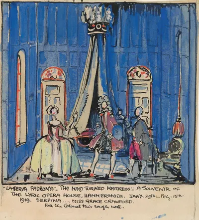 Декорации, 'Служанка-падрона' by Клод Ловат Фрейзер, 1919 — digital art print download