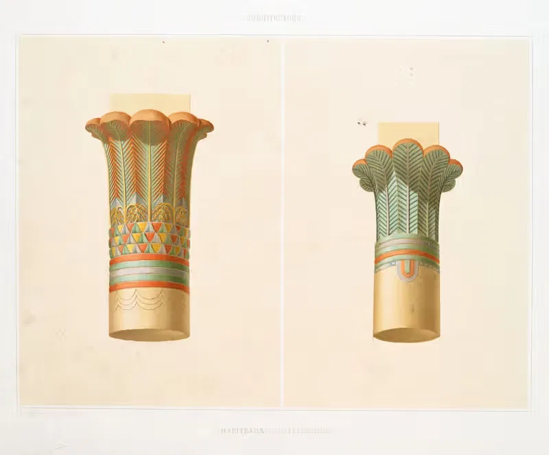 Архитектура; капители дактилеформы (Храм Фила) by Эмиль Прис д'Авен, 1878 — digital art print download