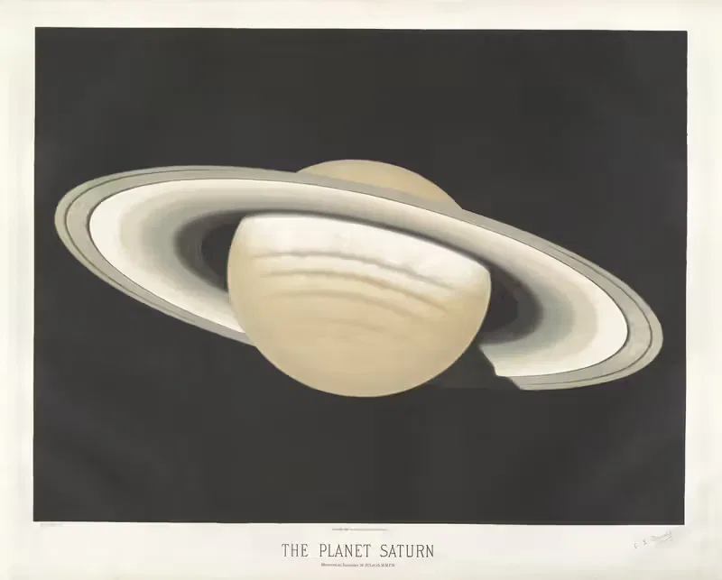 The planet Saturn by Étienne Léopold Trouvelot, 1881-1882 — digital art print download