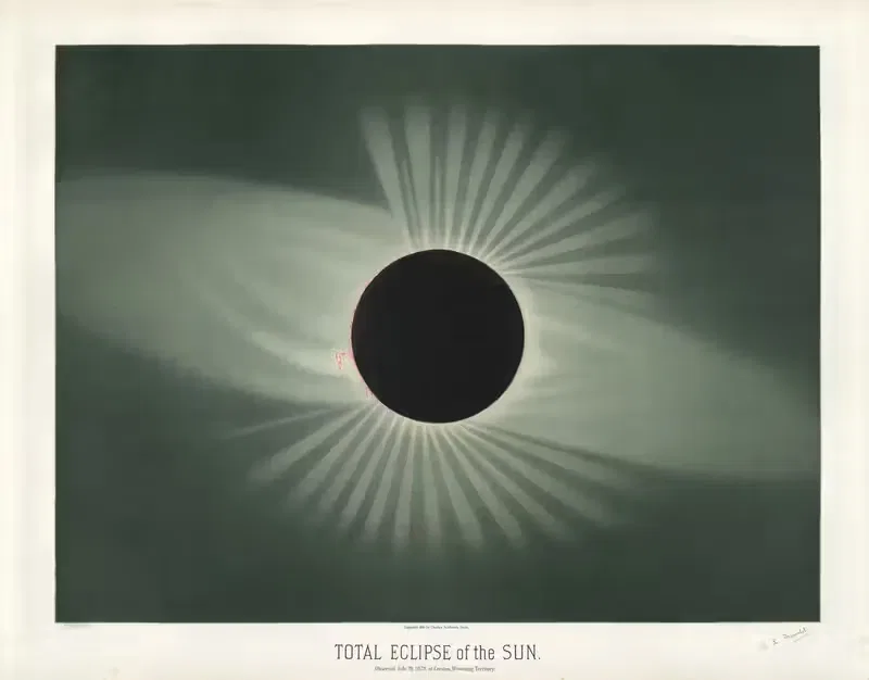 Total eclipse of the sun by Étienne Léopold Trouvelot, 1881-1882 — digital art print download