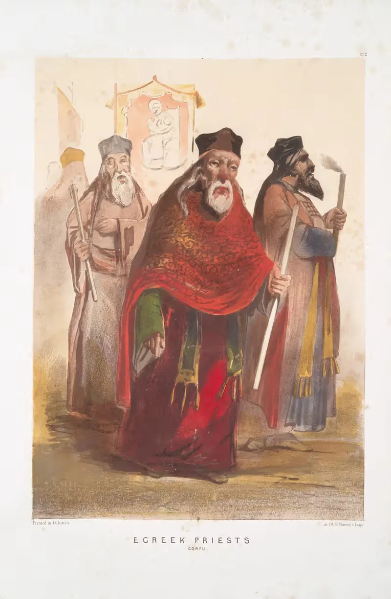 Греческие священники (Корфу) by Форбс МакБин, 1854 — digital art print download