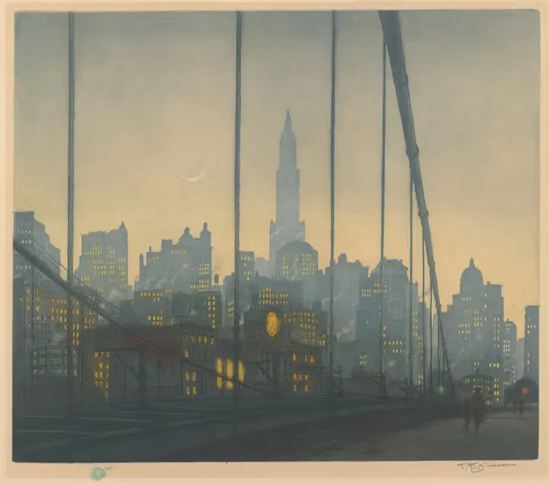 Нью-Йорк – Бруклинский мост by Тавик Франтишек Симон, 1927 — digital art print download