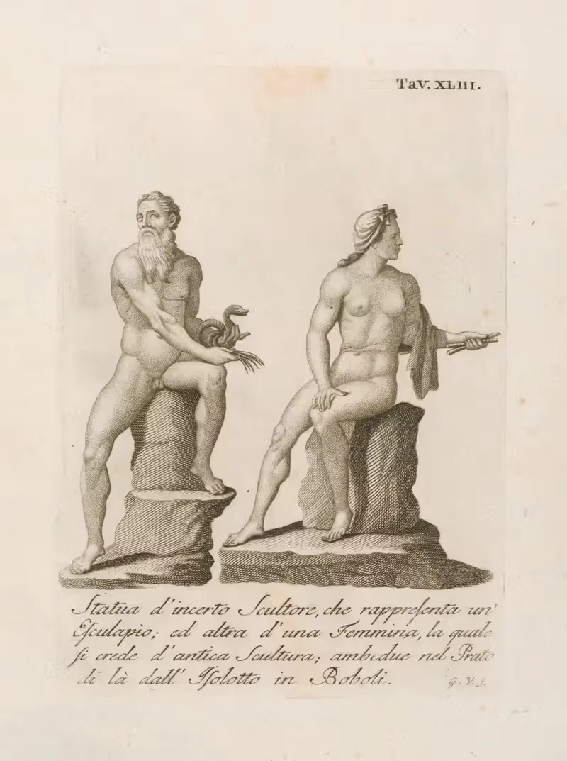 Статуя неопределенного скульптора by Гаэтано Васкеллини, 1789 — digital art print download