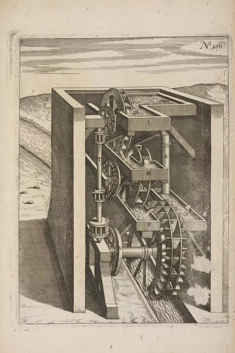 Fig. CVI. Hydrotechnema, cum antlitrochis. — Georg Andreas Böckler