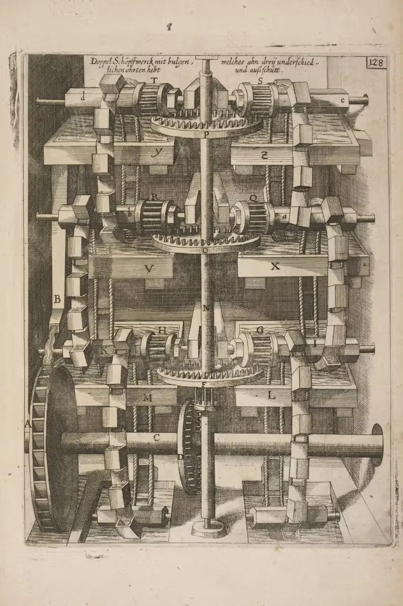 Fig. CXXIIX. Haustrum sextuplex, per capsulas. — Georg Andreas Böckler