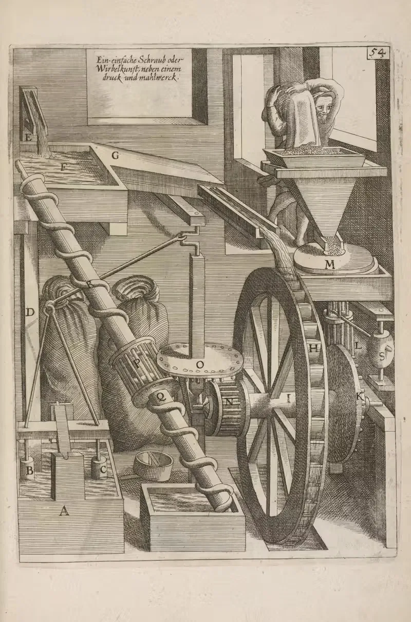 Fig. LIV. Hydromylos cum cochleâ. — Georg Andreas Böckler