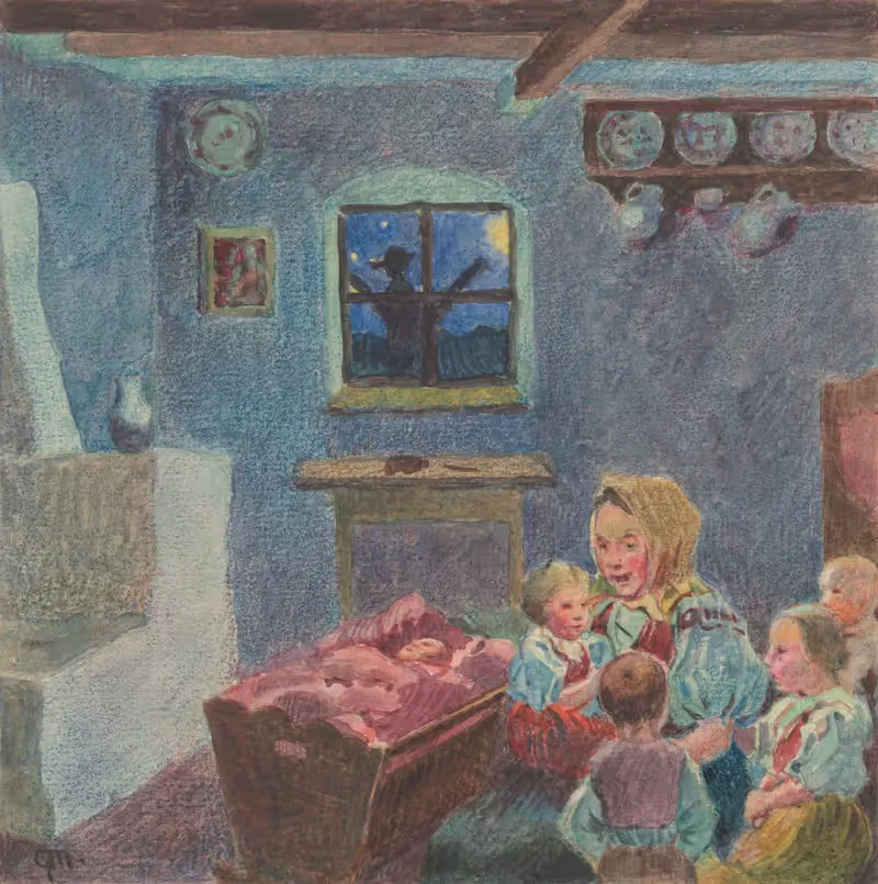 16. – Мать с детьми by Густав Мальи, 1932 — digital art print download