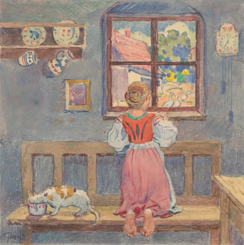 7. – Вид из окна в комнате by Густав Мальи, 1932 — digital art print download
