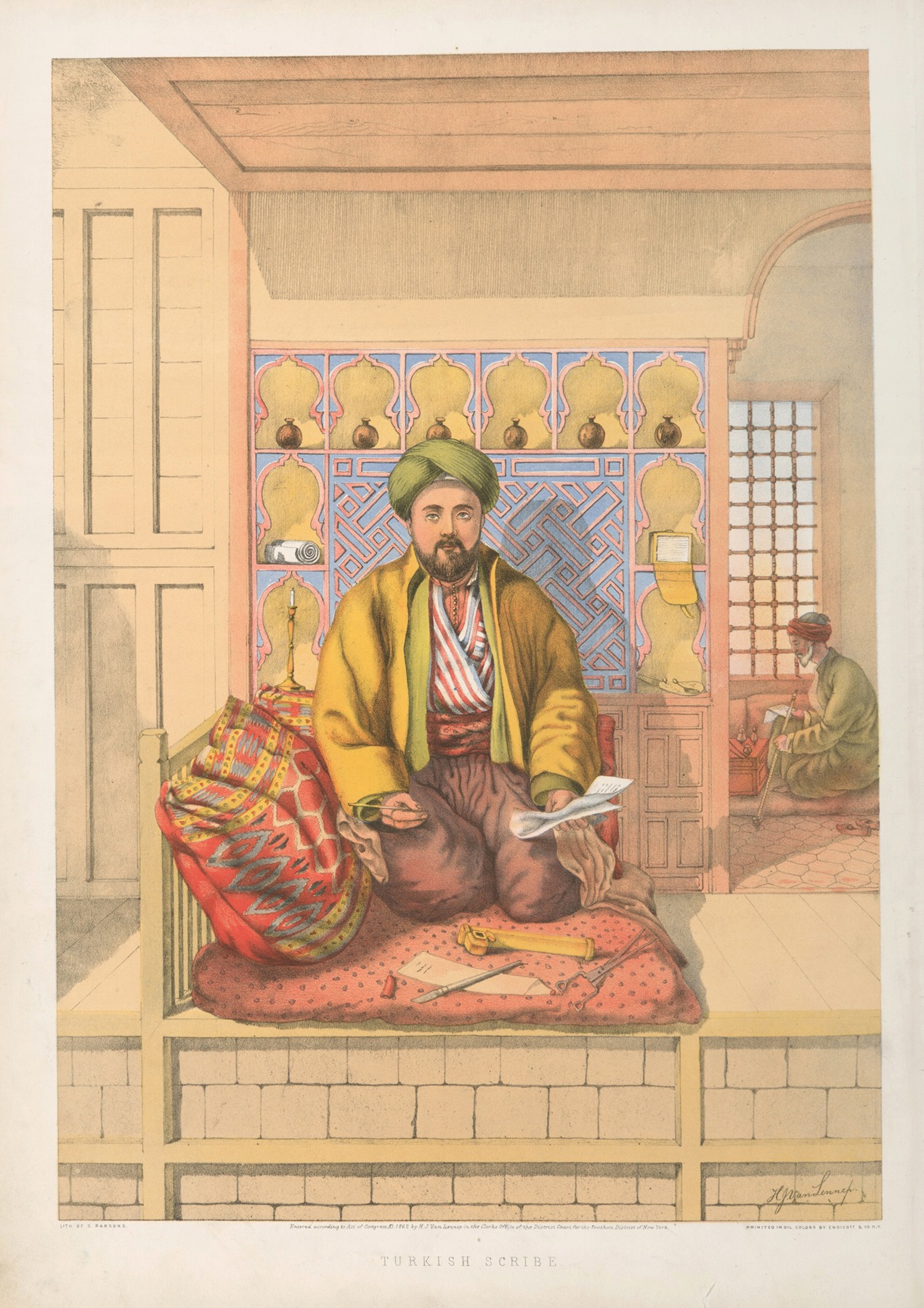 Турецкий писец by Генри Джон Ван-Леннеп, 1862 — digital art print download