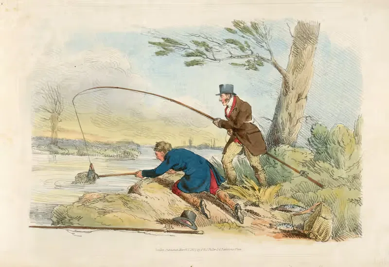 Fishing by Henry Thomas Alken, 1817-1818 — digital art print download