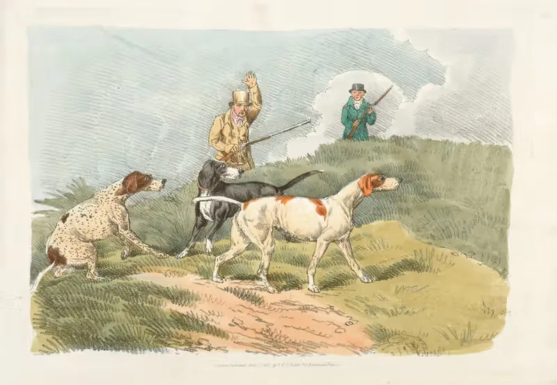 Hunting scene (dogs ready to hounddown) — Henry Thomas Alken