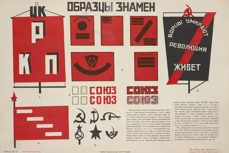 Образцы Знамен (Рис. Леткар), Таблица № 2 by Яков Александрович Тугендхольд, 1925 — digital art print download