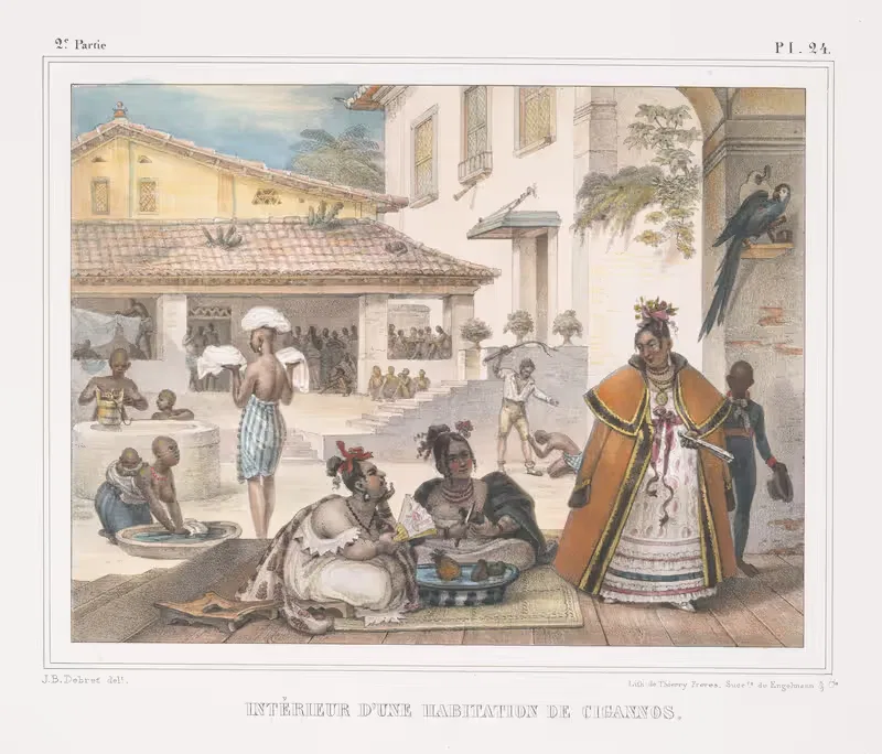 Intériuer d'une habitation de Ciganos — Jean Baptiste Debret