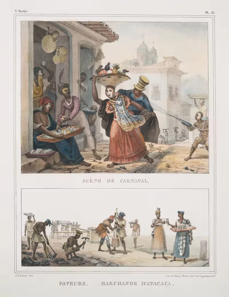 Сцена карнавала; Устилщики. Торговка атакаса by Жан Батист Дебре, 1834 - 1839 — digital art print download