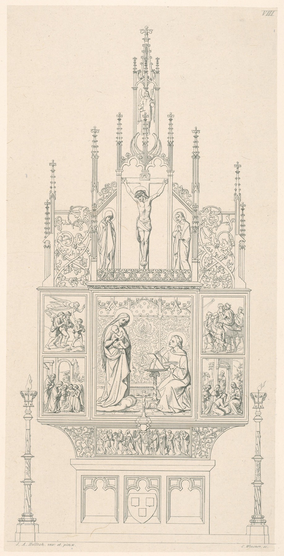 Altar by J.A. Hellich by Konrád Wiesner, 1840–1847 — digital art print download