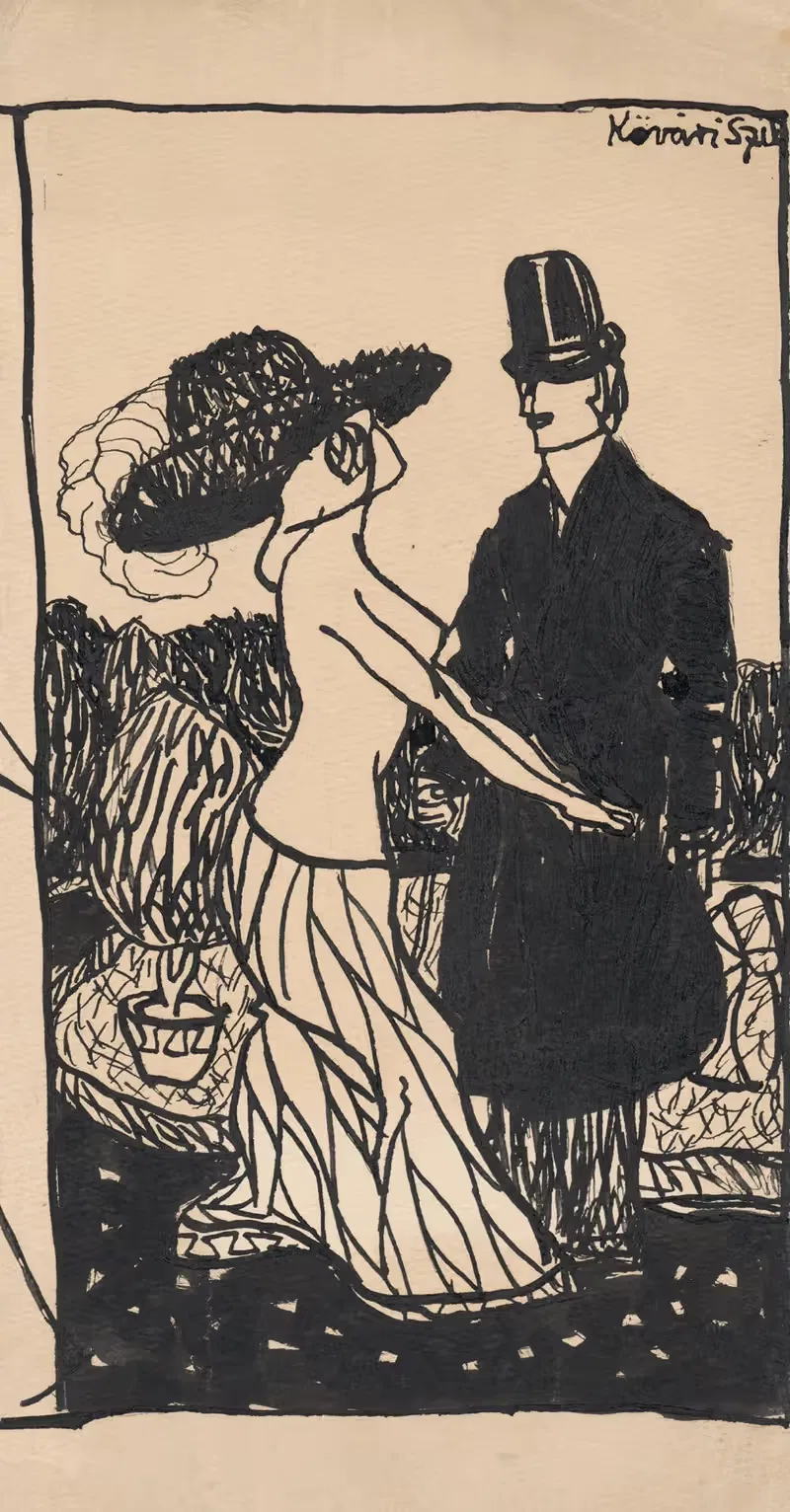 Модный эскиз III. by Константин Ковари-Качмарик, 1908–1912 — digital art print download