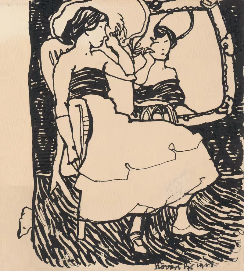 Перед зеркалом III by Константин Ковари-Качмарик, 1908 — digital art print download