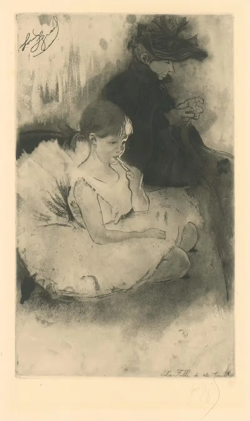 Девочка с тетей by Луи Легран, 1900–1910 — digital art print download