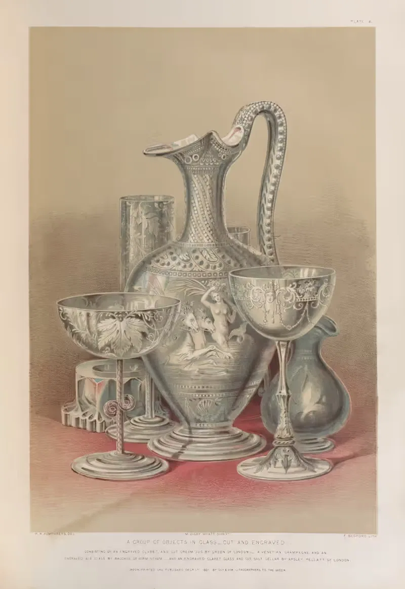 Группа объектов из стекла by Мэтью Дигби Уайатт, 1851 - 1853 — digital art print download