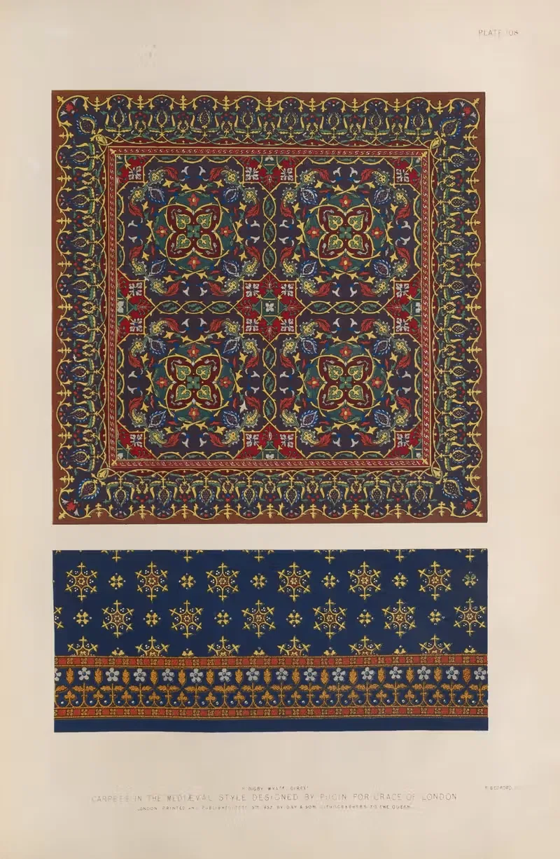 Ковры в средневековом стиле by Мэтью Дигби Уайатт, 1851 - 1853 — digital art print download