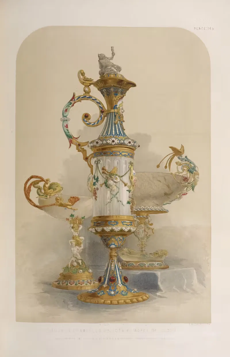 Group of enamelled objects by Matthew Digby Wyatt, 1851 - 1853 — digital art print download